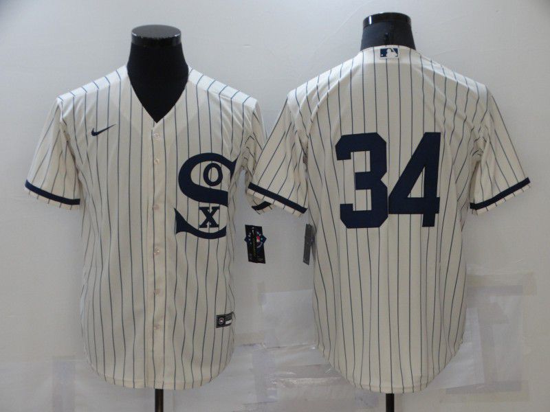 Men Chicago White Sox #34 No Name Cream stripe Dream version Game Nike 2021 MLB Jersey->chicago white sox->MLB Jersey